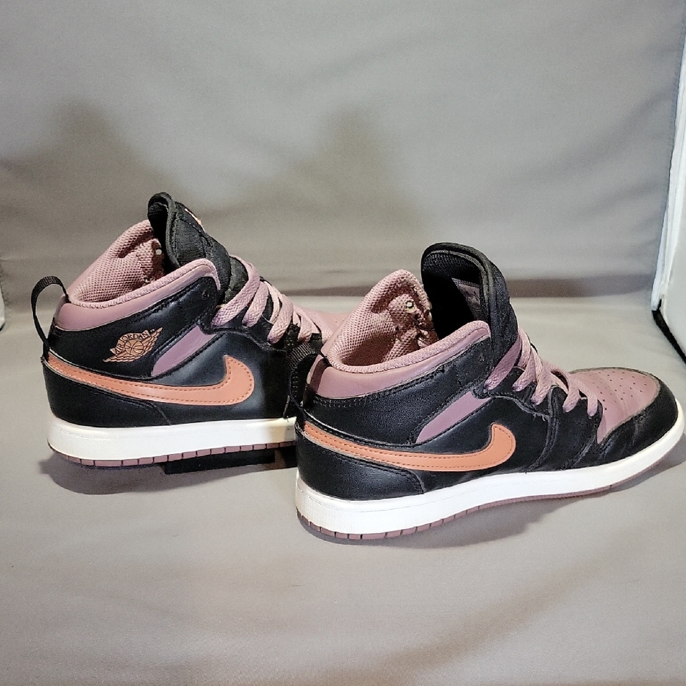 Black and Pink High-Top Sneakers